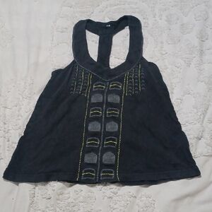 Hurley Black Tank Top with Yellow Accents